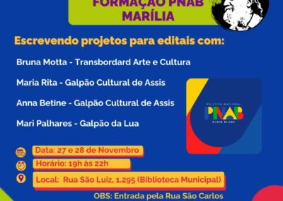 Formação PNAB-Escrita e Elaboração de Projetos Culturais